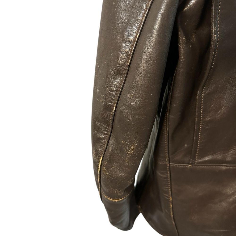 Vanson Leather Motorcycle Jacket Size Large Color Brown - Picture 10 of 16